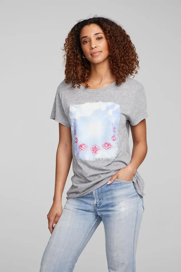 Womens Tops Chaser Brand Moon And Roses Tee