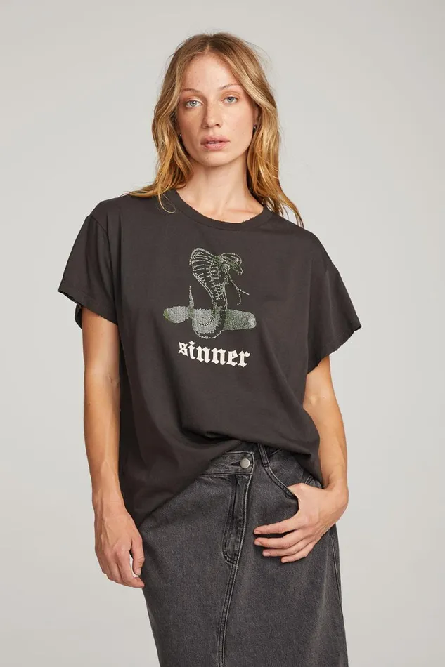 Womens Tops Chaser Brand Sinner Tee