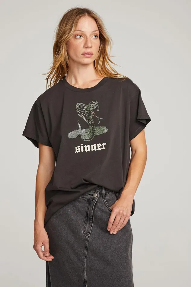 Womens Tops Chaser Brand Sinner Tee