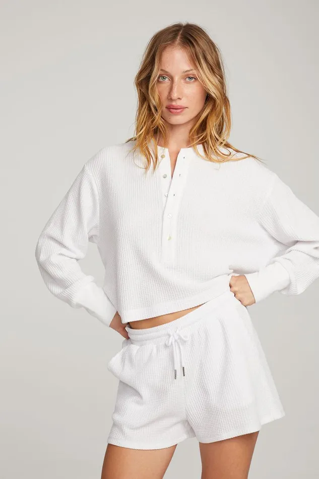 Womens Tops Chaser Brand Thayne White Long Sleeve