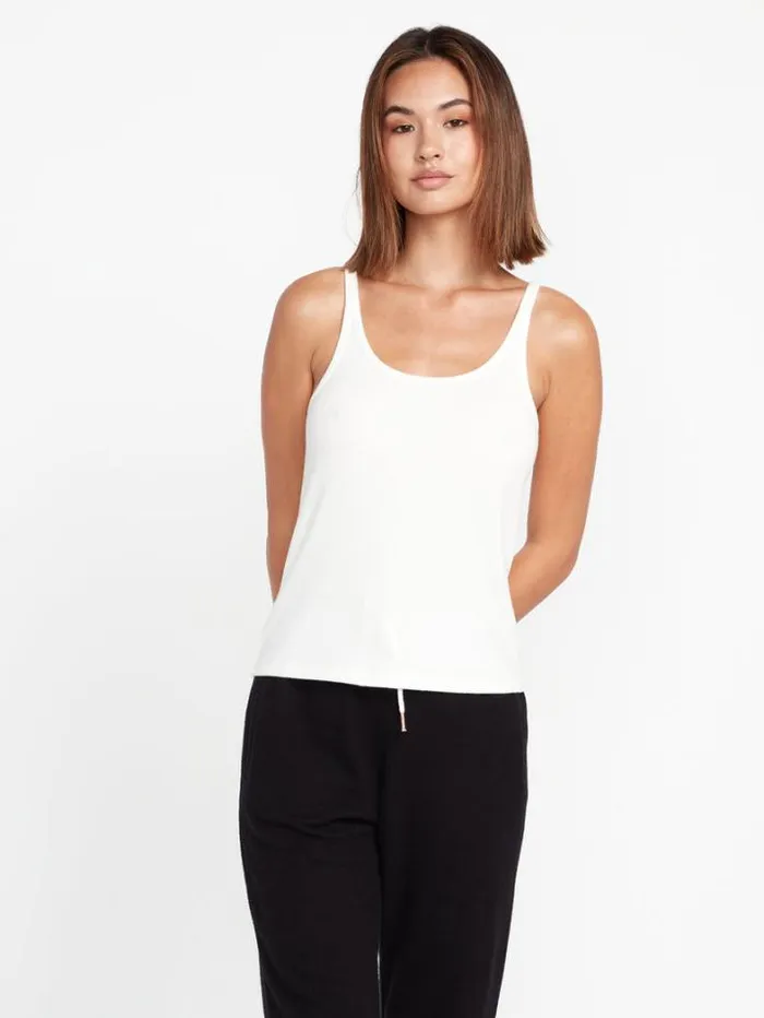 Womens Tops Volcom Lived In Lounge Rib Tank 8211 Star White
