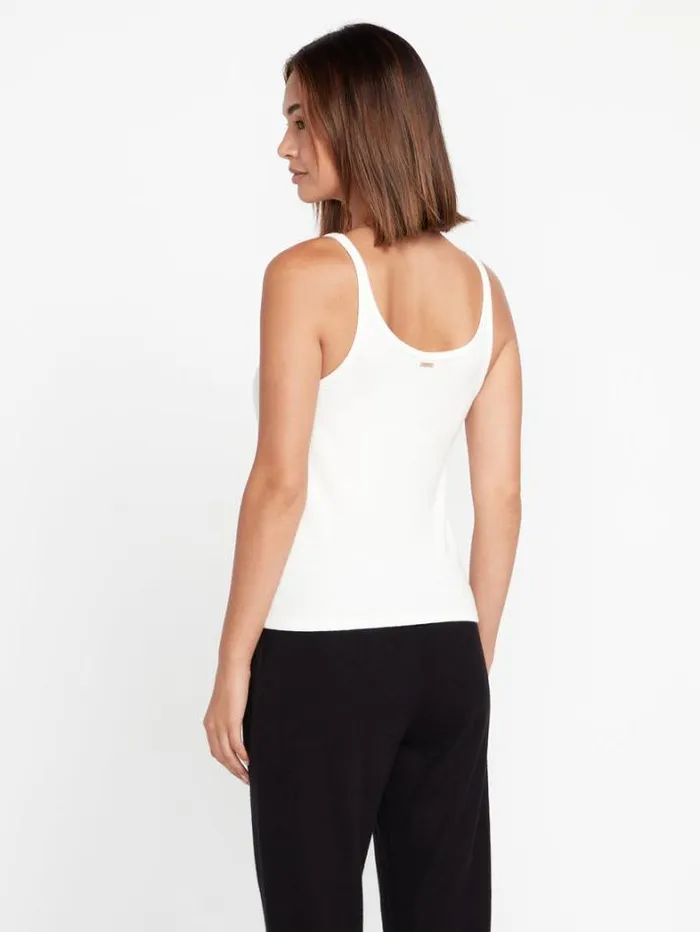 Womens Tops Volcom Lived In Lounge Rib Tank 8211 Star White