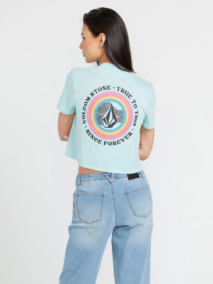 Womens Tops Volcom Pocket Dial Tee 8211 Glacier Blue