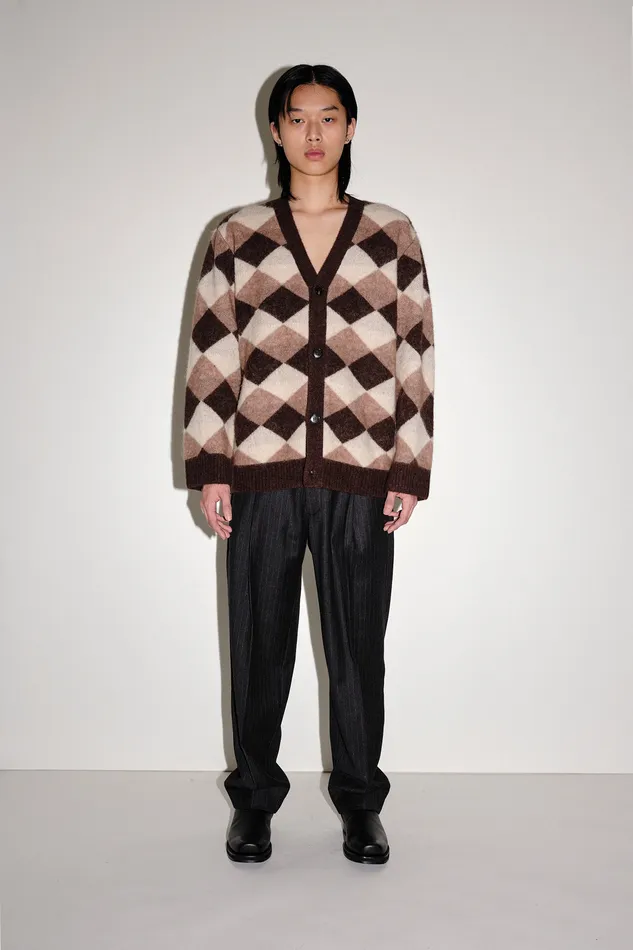 Wonhundred Edmonton Long Harlekin 8211 Brown check Men Knitwear