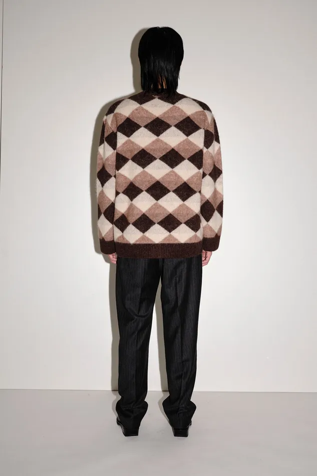 Wonhundred Edmonton Long Harlekin 8211 Brown check Men Knitwear