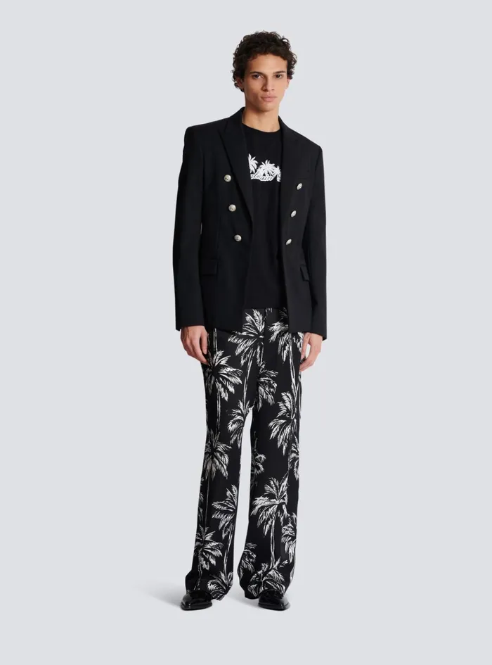 Wool 6button Jacket Black Men Balmain Jackets And Blazers