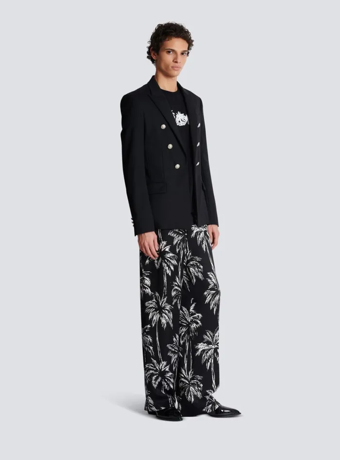 Wool 6button Jacket Black Men Balmain Jackets And Blazers