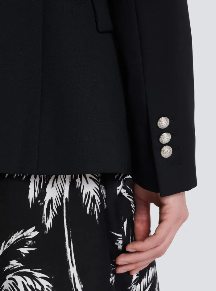 Wool 6button Jacket Black Men Balmain Jackets And Blazers