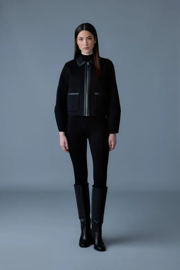 Wool Coats Women Mackage SOLANA DoubleFace Wool Balloon Sleeved Short Jacket Black Wool Coats Women Mackage SOLANA DoubleFace Wool Balloon Sleeved Short Jacket Black