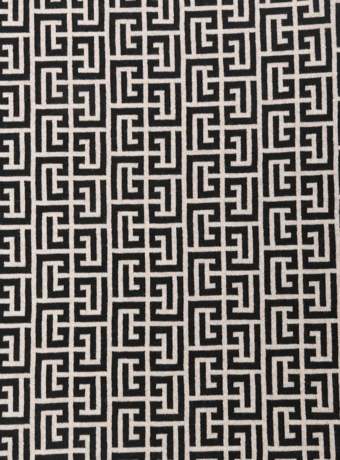 Wool Scarf With Monogram Black Men Balmain Scarves
