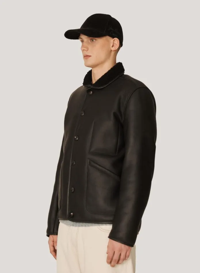 YMC Brainticket OG Leather Jacket Black Mens Outerwear