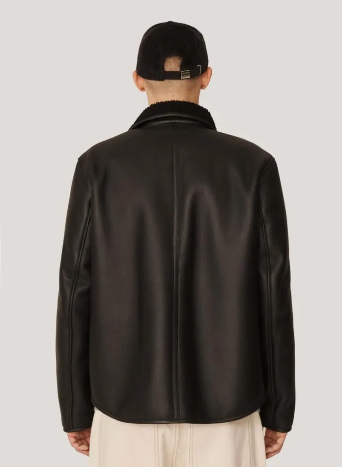 YMC Brainticket OG Leather Jacket Black Mens Outerwear