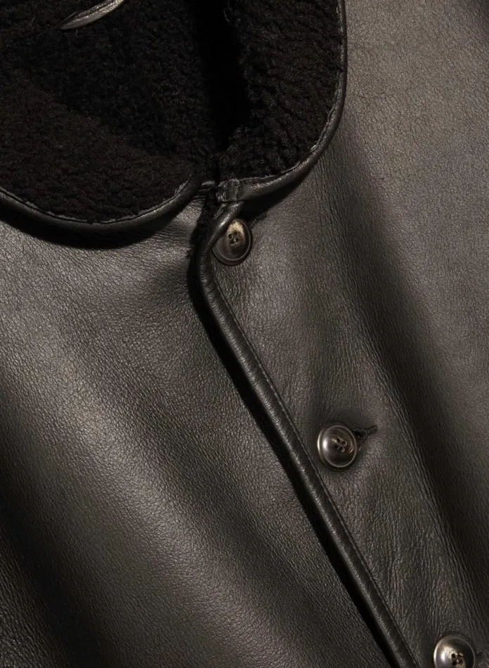 YMC Brainticket OG Leather Jacket Black Mens Outerwear