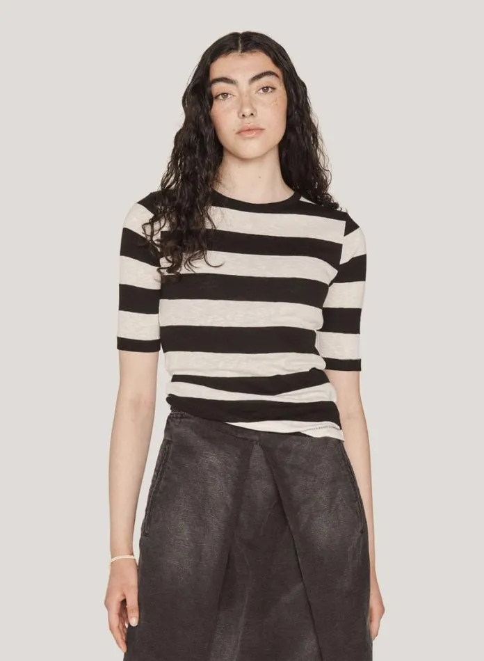 YMC Charlotte Top Black Multi Womens TShirts
