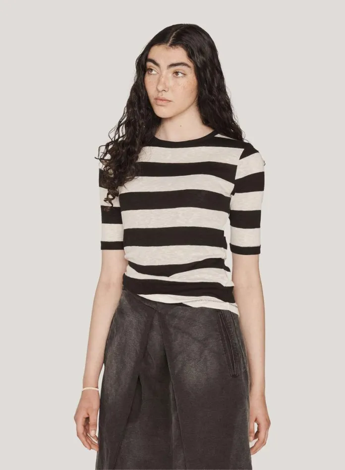 YMC Charlotte Top Black Multi Womens TShirts