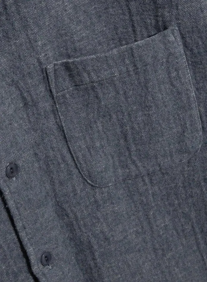 YMC Curtis Brushed Shirt Blue Mens Shirts