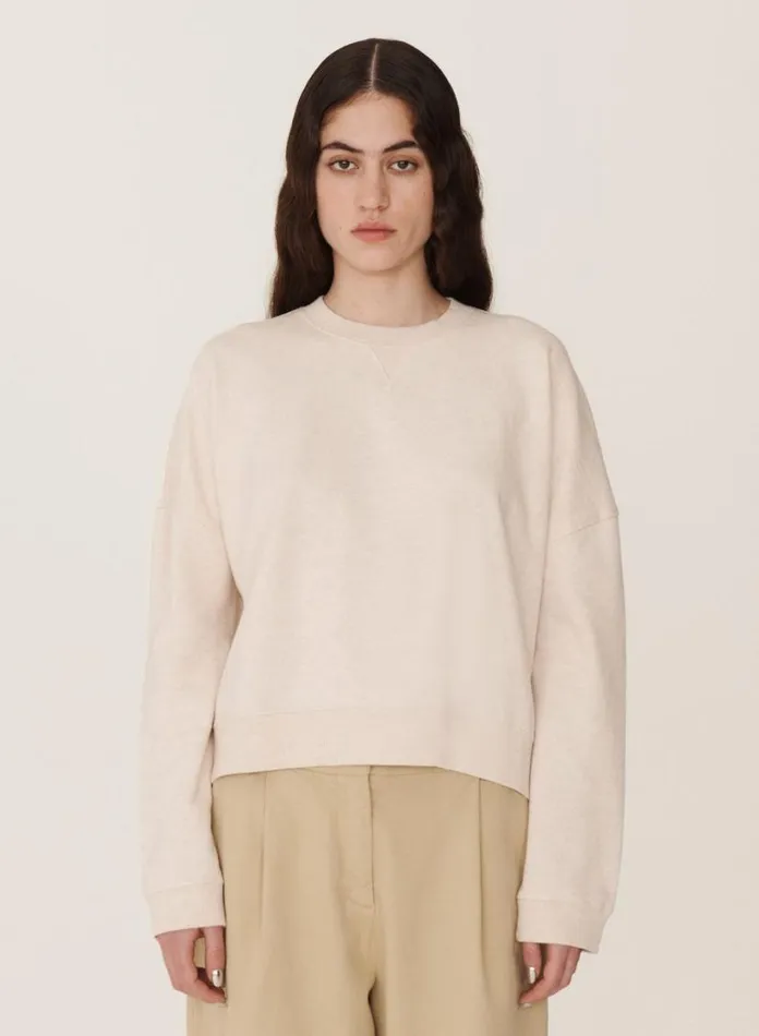 YMC Earth Almost Grown Sweatshirt Ecru Marl Womens Earth