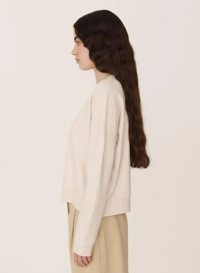 YMC Earth Almost Grown Sweatshirt Ecru Marl Womens Earth