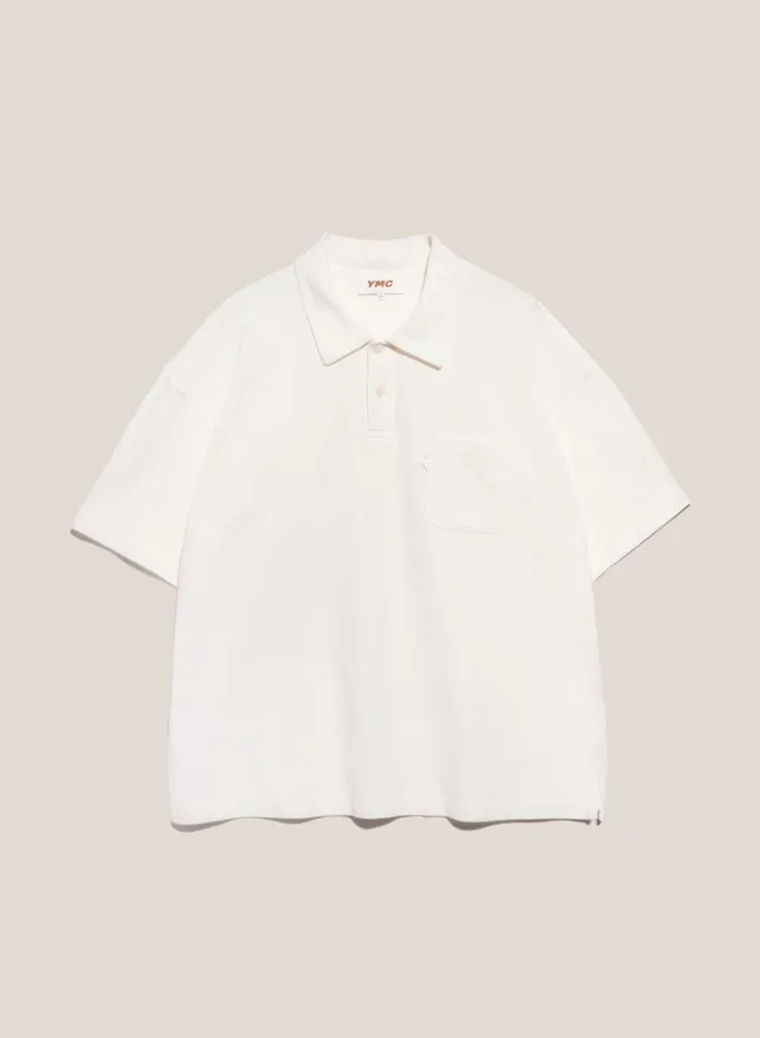 YMC Earth Polo TShirt White Mens Earth