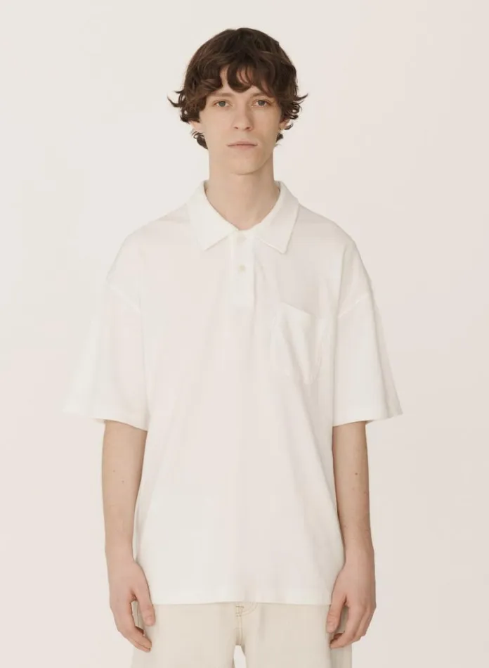 YMC Earth Polo TShirt White Mens Earth