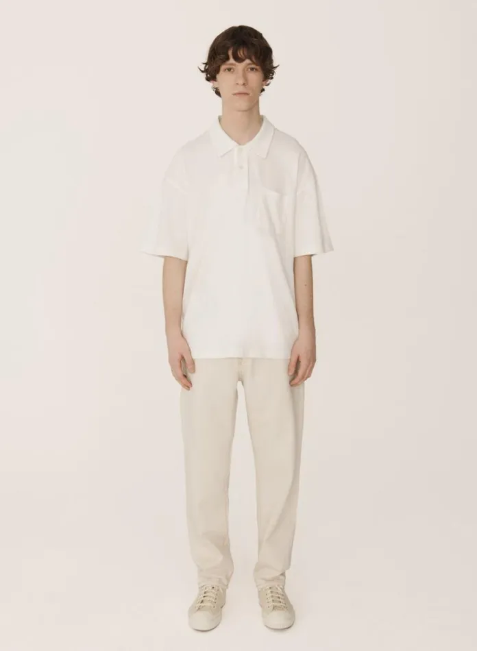 YMC Earth Polo TShirt White Mens Earth