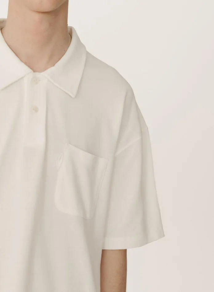 YMC Earth Polo TShirt White Mens Earth