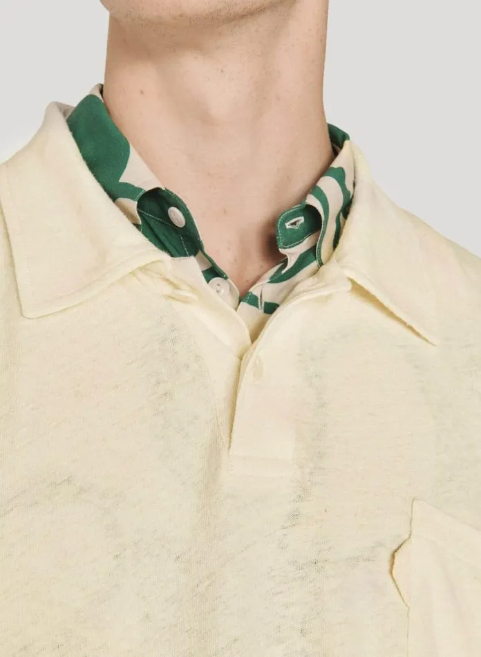 YMC Ivy Polo T Shirt White Mens TShirts