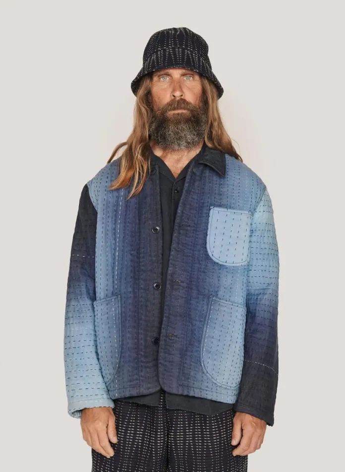 YMC Labour Chore Jacket Blue Mens Outerwear