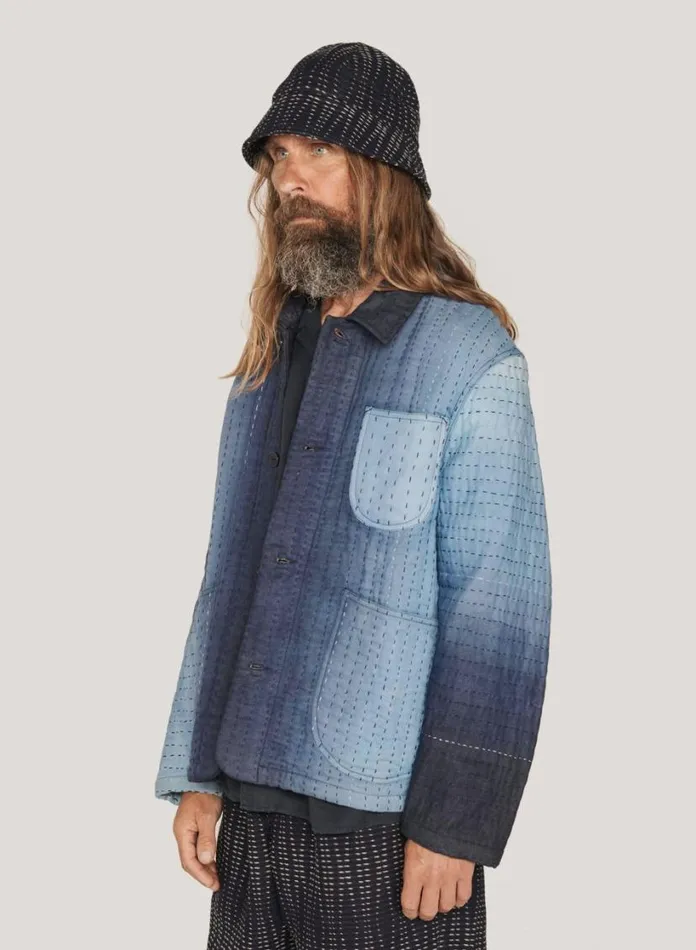 YMC Labour Chore Jacket Blue Mens Outerwear