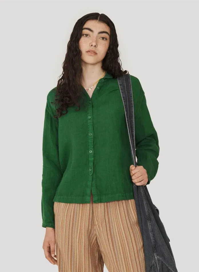 YMC Marianne Shirt Green Womens Shirts