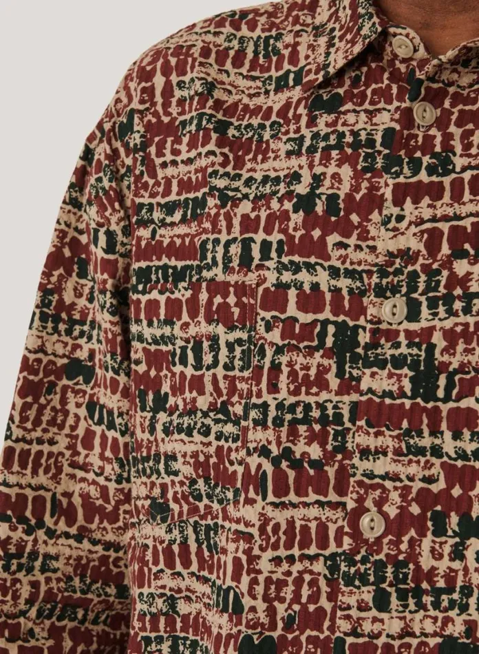 YMC Mitchum Cotton Seersucker Shirt Multi Mens Shirts