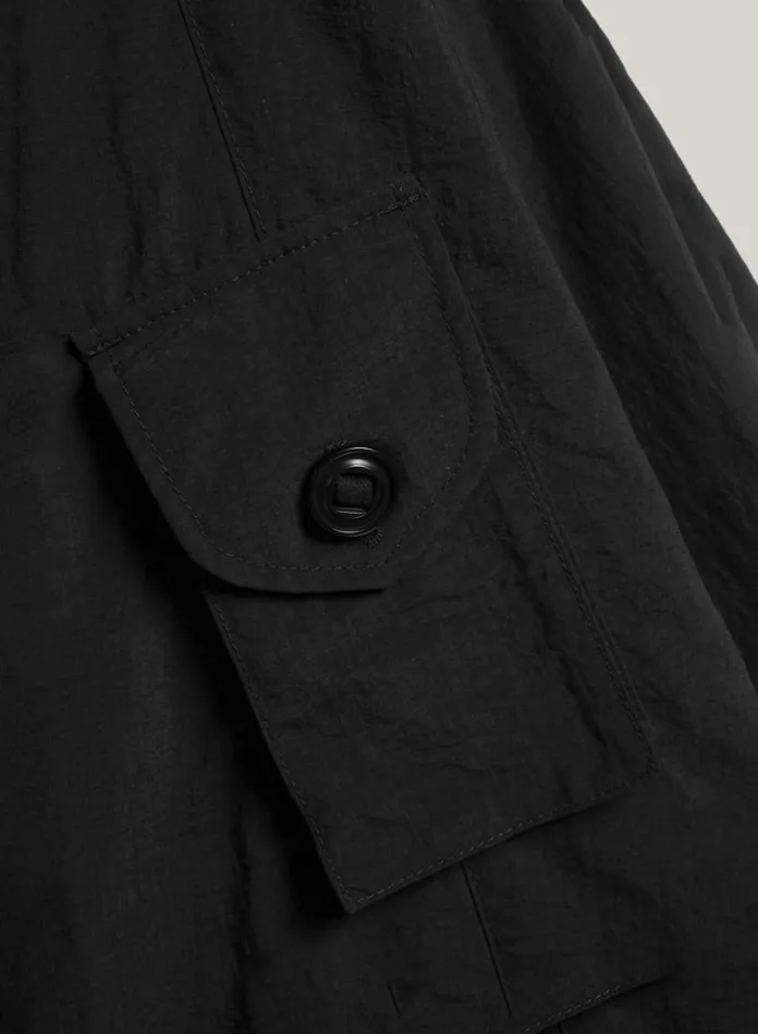 YMC Pala Poncho Hooded Coat Black Mens Outerwear