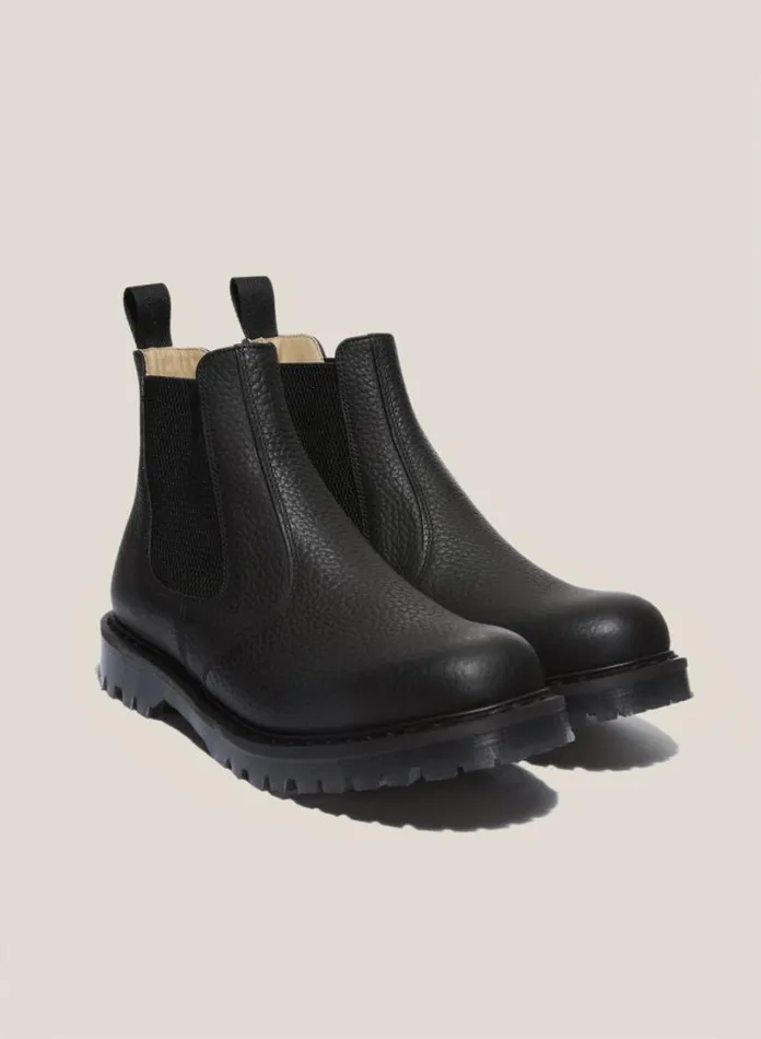 YMC Solovair X Leather Dealer Boots Black Mens Footwear
