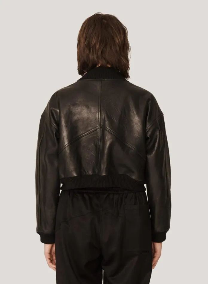 YMC Tenor Leather Jacket Black Womens Outerwear
