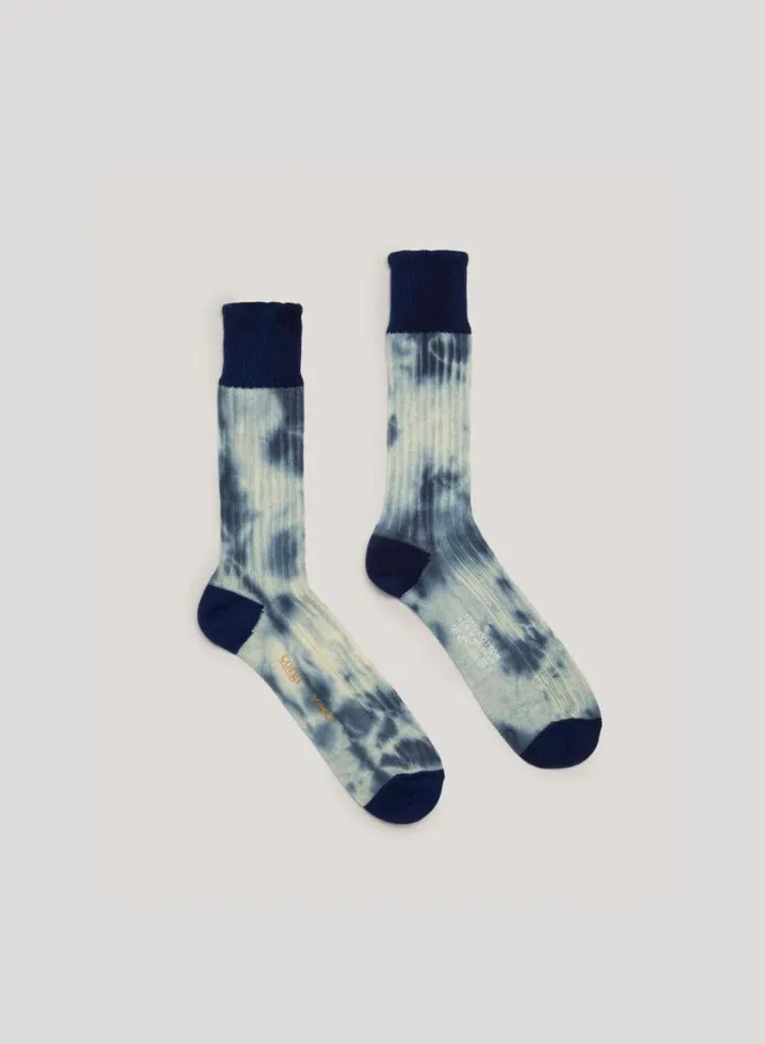 YMC Tie Dye Sock Blue Womens Socks