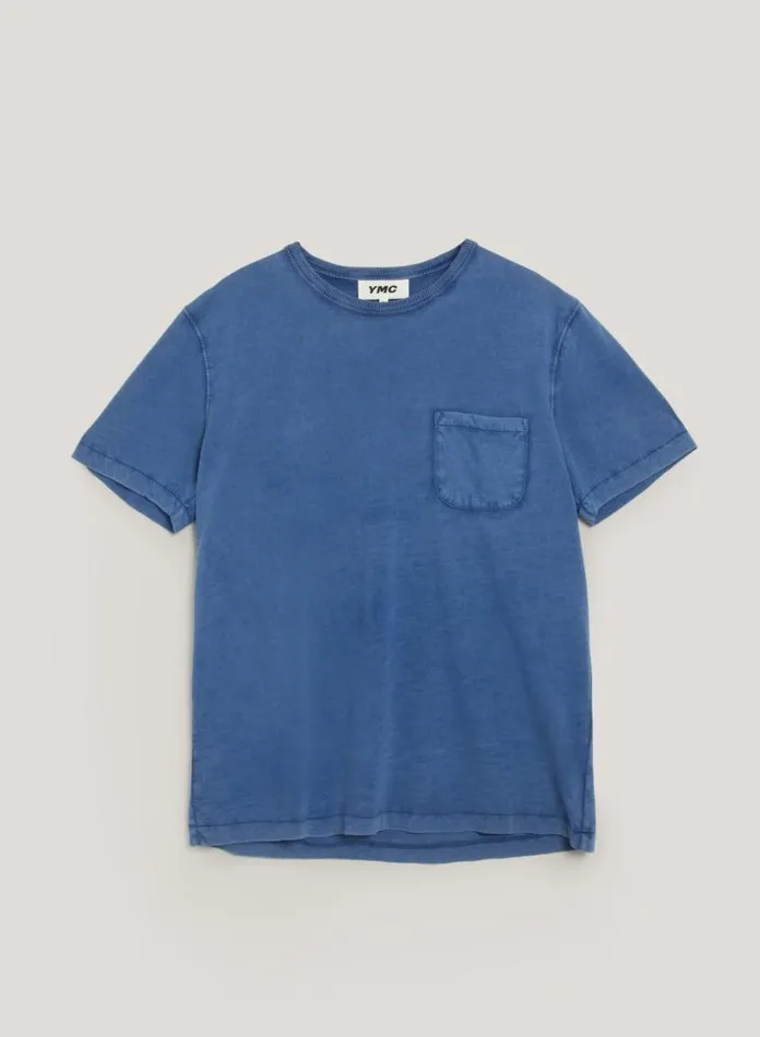 YMC Wild Ones Pocket T Shirt Blue Mens TShirts