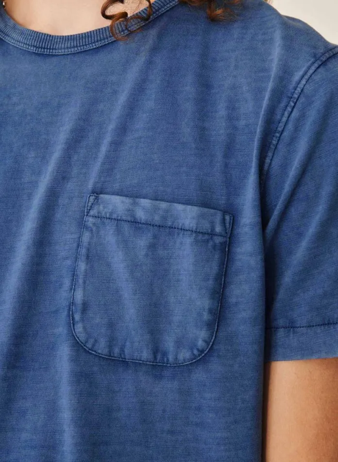 YMC Wild Ones Pocket T Shirt Blue Mens TShirts