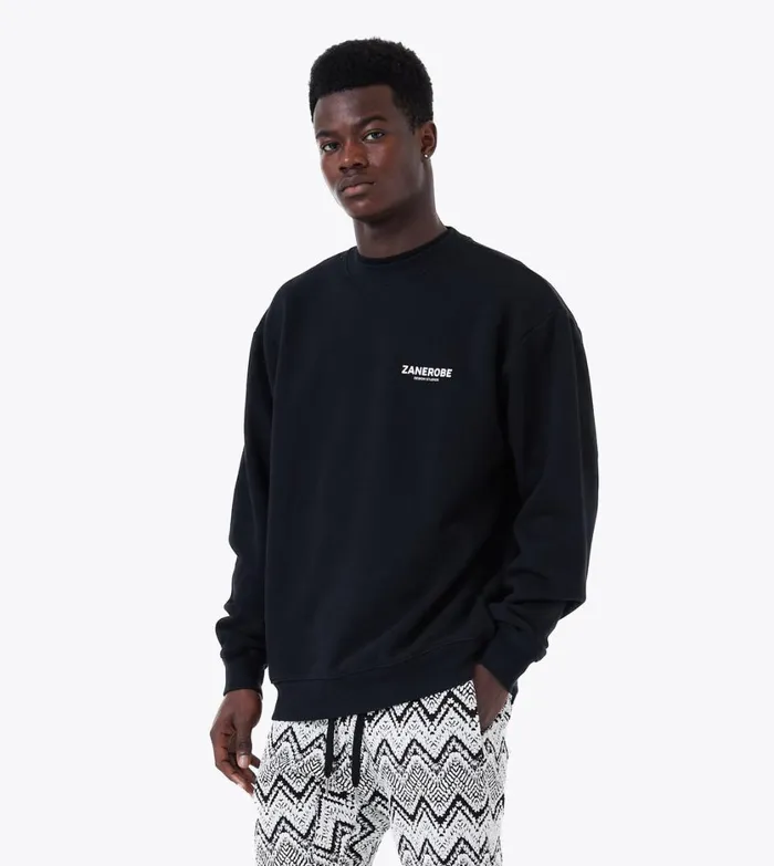 Zanerobe Hoodies and Sweaters Men ZDS Lowgo Crew Sweat Black