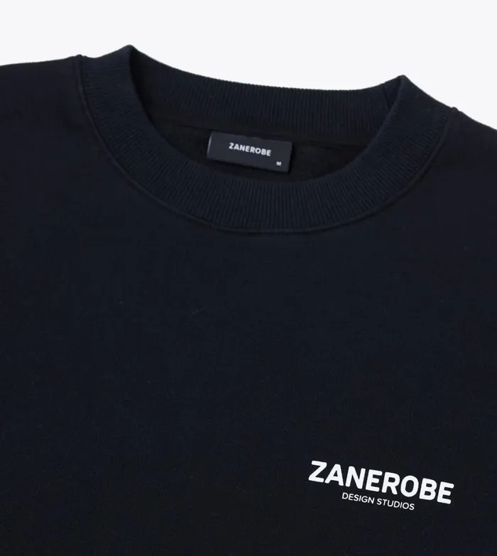 Zanerobe Hoodies and Sweaters Men ZDS Lowgo Crew Sweat Black