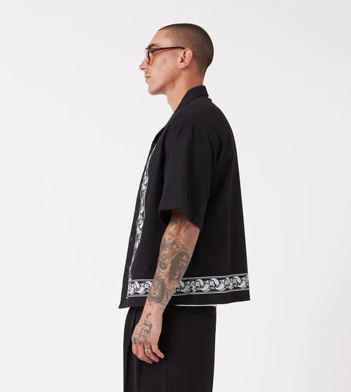 Zanerobe Shirts Men Paisley Channel SS Shirt Black