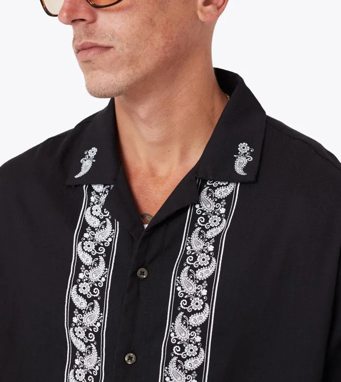 Zanerobe Shirts Men Paisley Channel SS Shirt Black